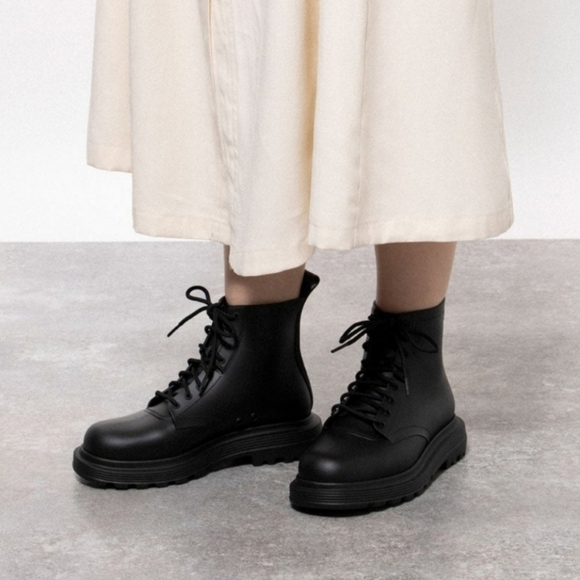 MELISSA Cotourno Black Combat Womens Boots NEW - Picture 8 of 8